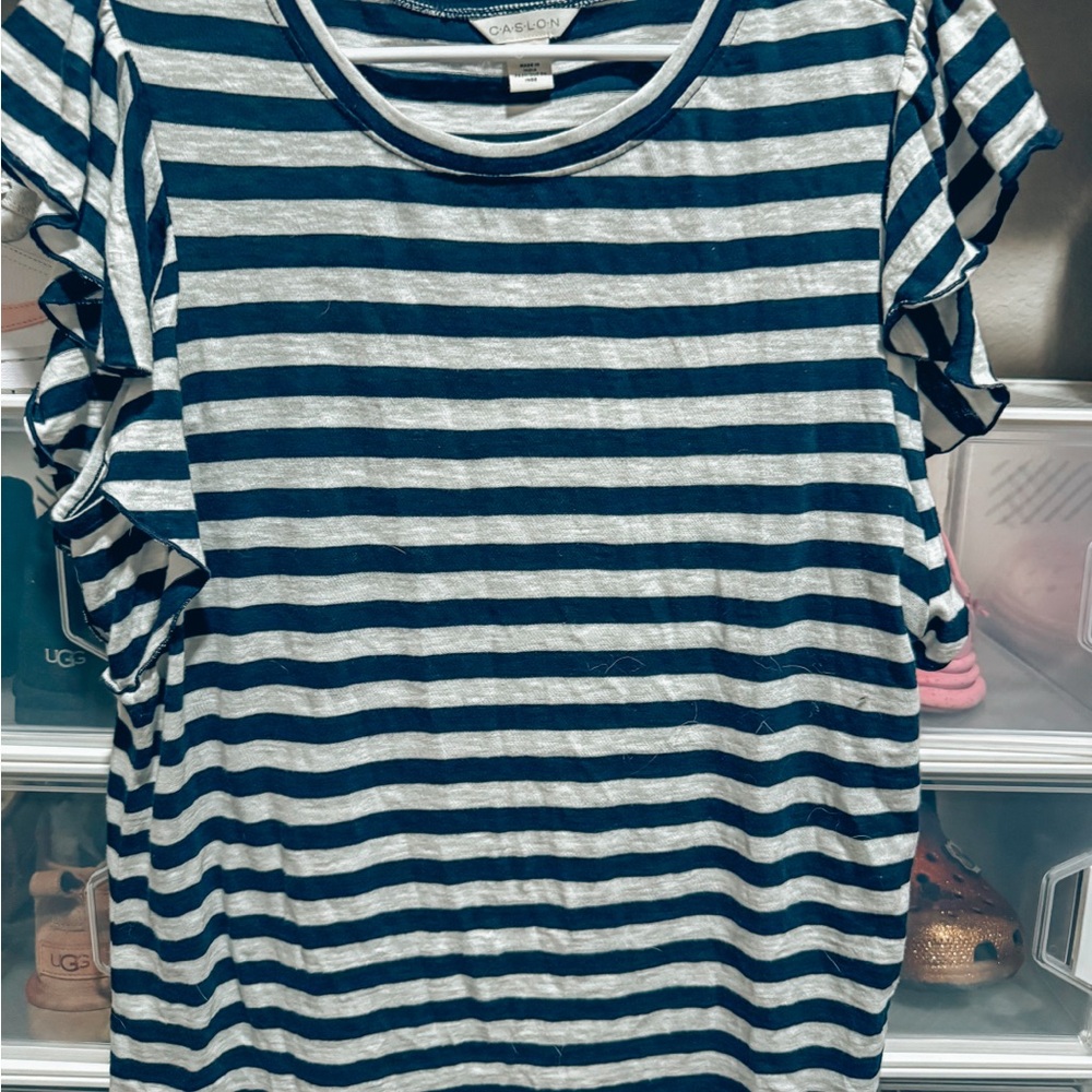 EUC, Never Worn. Caslon Navy and White Striped Tee